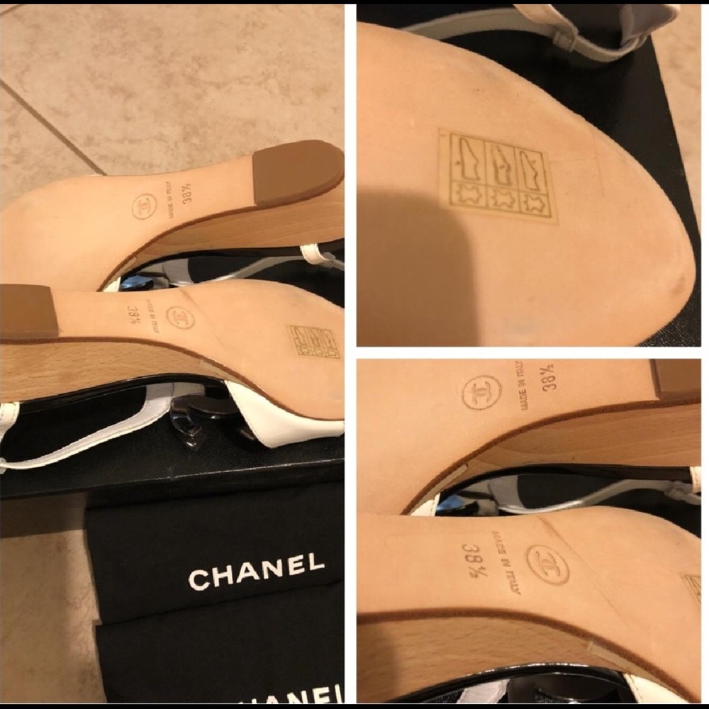 CHANEL SANDALS WEDGE HEEL WITH LARGE CC LOGO - Picture 7 of 8